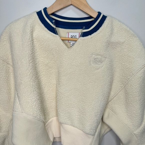 Urban Outfitters BDG Collins Cream Fleece Cropped Sweater Size Small - Picture 6 of 13
